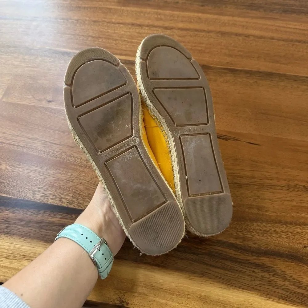 Talbots Izzy Knot Soft Nappa Leather Yellow Espadrilles